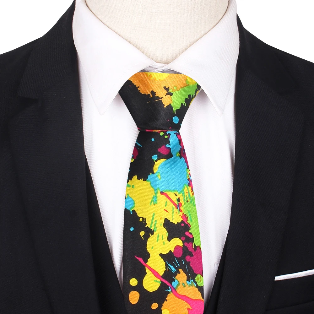 Skinny Ties For Men Women Colorful Printed Casual Neck Tie Slim Neckties Funny Fashion Mens Necktie For Wedding Party Gravata