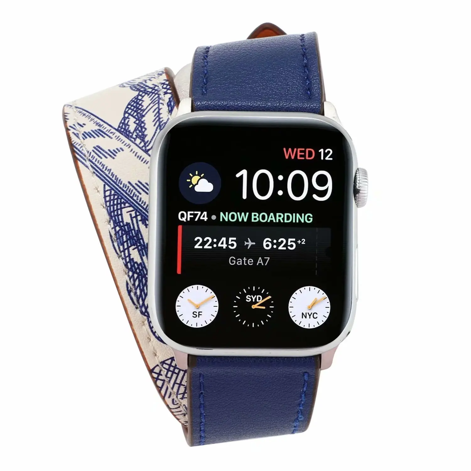 41mm 45mm New Color Double Tour Leather Loop for Apple Watch Band 42mm 38mm 40/44mm Extra-long Strap for iWatch SE7 6 5 4 3 2 1