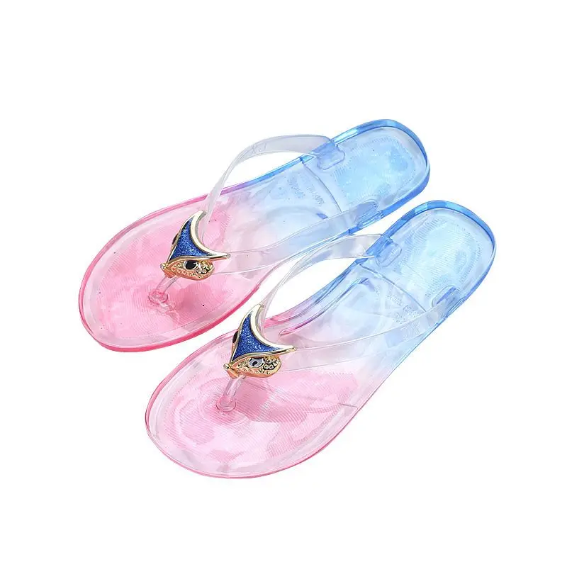 

Jelly Slippers Women Summer Sandals Candy Colors Transparent Casual Sandals Female Flat Beach Slides Slip On Shoes Zapatos Mujer