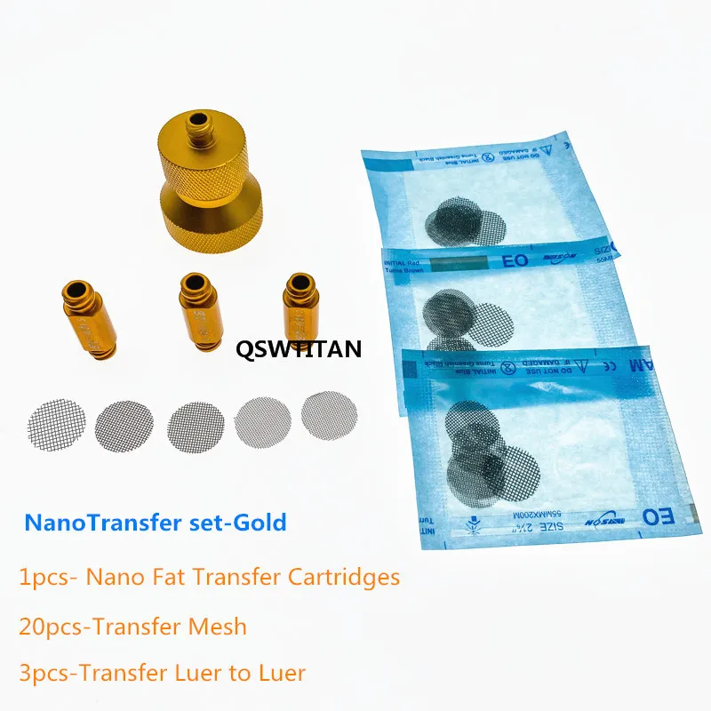 Nano Conversion Kit Nano fett filter set Kosmetische werkzeuge Nano fett transfer Patronen kit für Fettabsaugung Werkzeuge Gold Blau-mesh