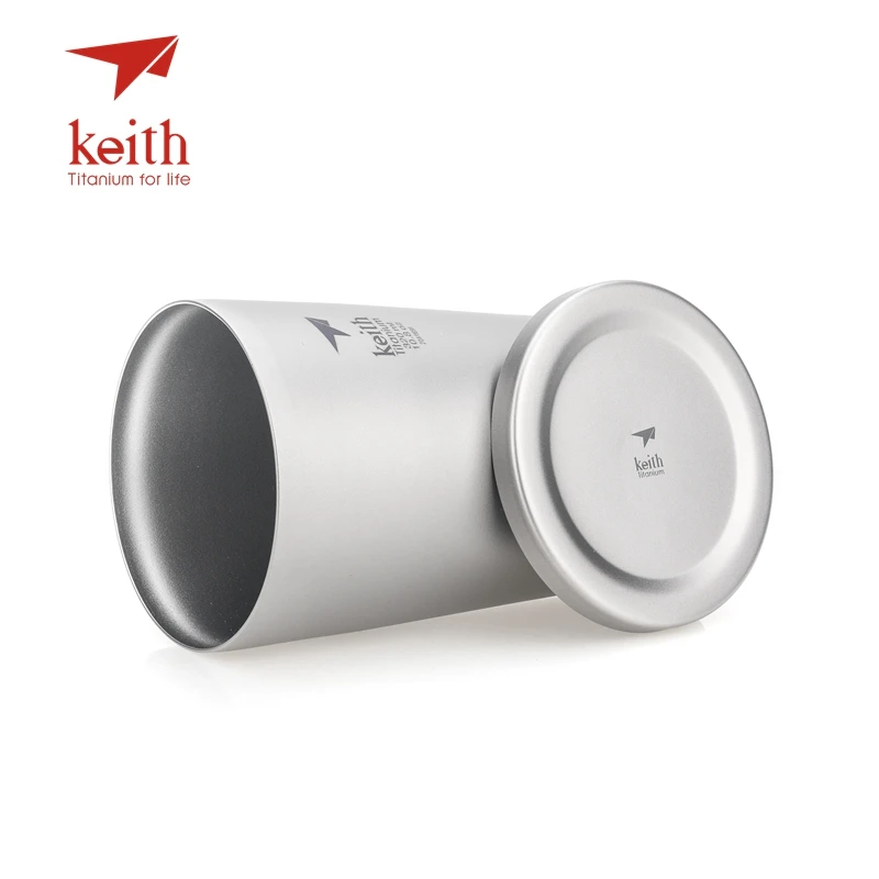 Keith Titanium Beer Cup Double Wall Coffee Mugs Ultralight Insulation Drinkware 320ml For Outdoor Camping Hiking Travel Ti3150