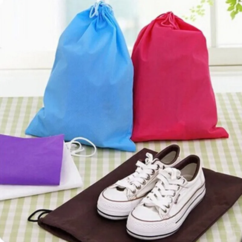 1PCS Non-woven Women Drawstring Bags For Book Clothes Travel Fabric Shoes Pouch Bag Travel Drawstring Bag 6 Color Portable Shoes