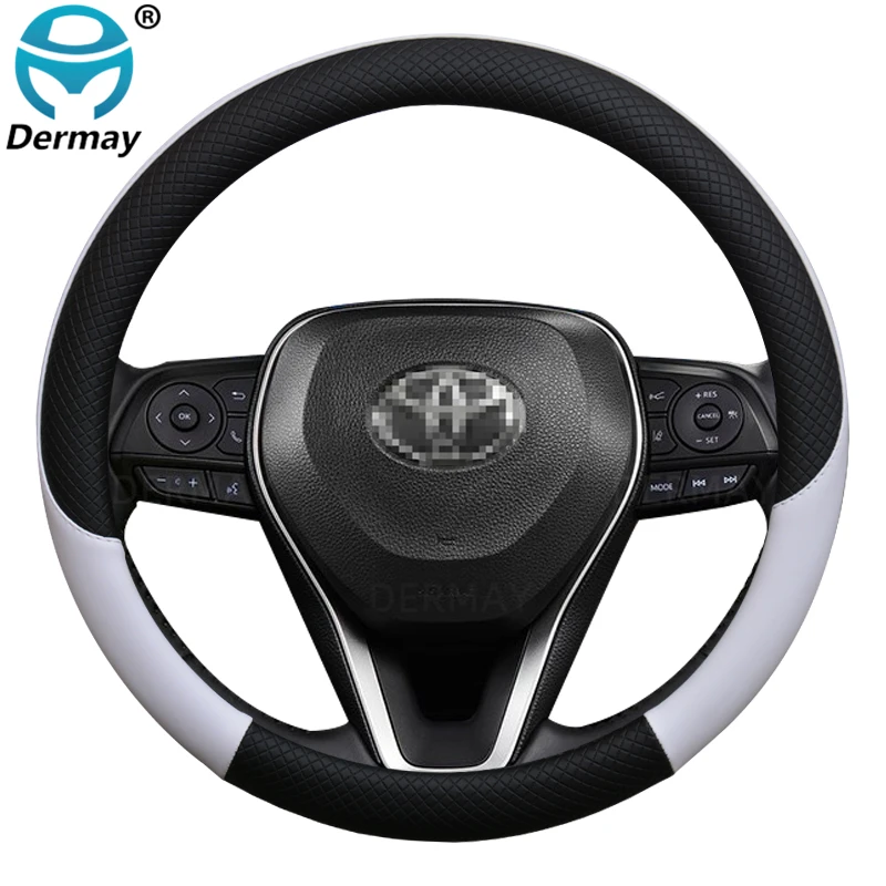 for Toyota Corolla Allion Levin GT Corolla Cross Car Steering Wheel Cover Leather Anti-slip 100% DERMAY Brand Auto Accessories