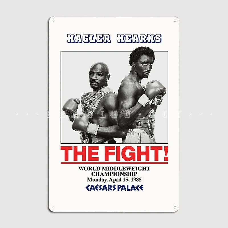 Marvelous Marvin Hagler Vs Tommys Hearns Metal Sign Cinema Garage Club Bar Funny Poster Tin Sign Poster