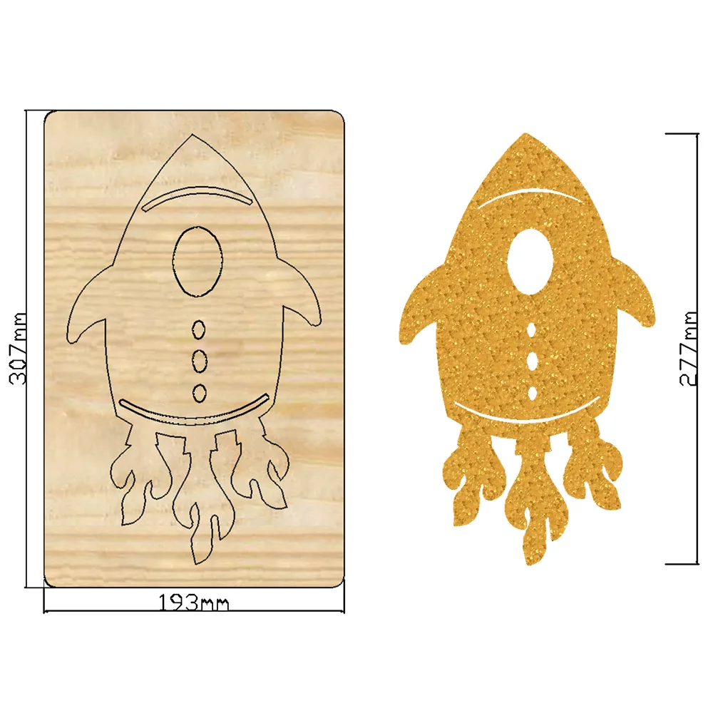 2022 New rocket decoration Cutting Dies  Wooden Dies Suitable for Common Die Cutting Machines on the Market