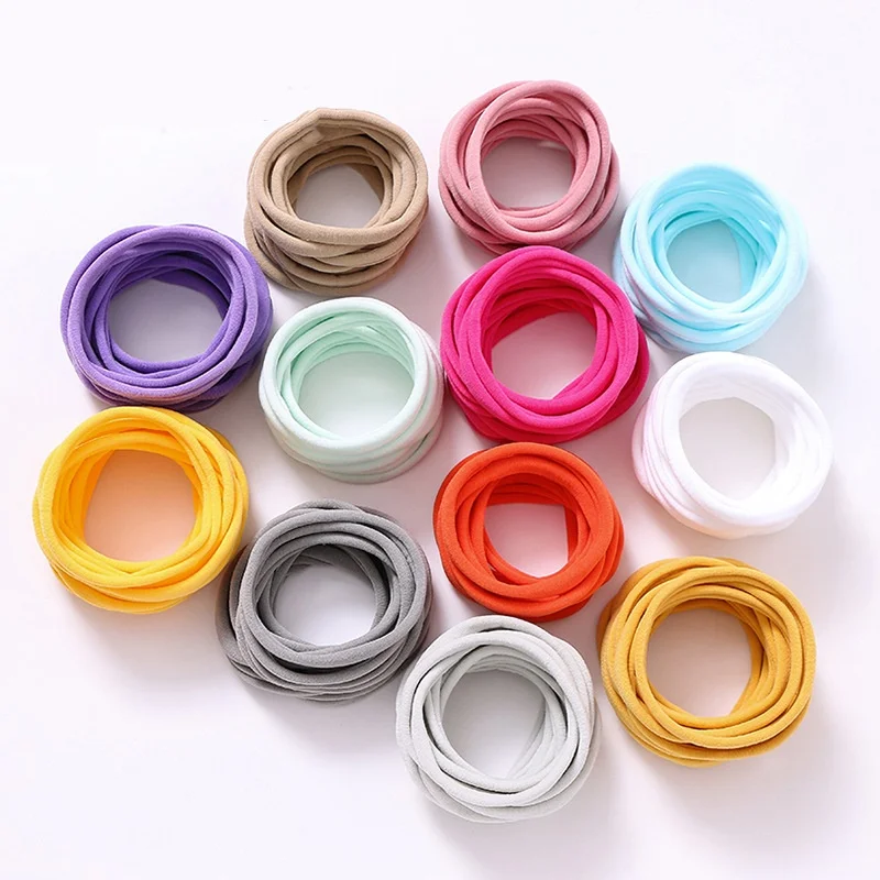 20pcs/lot Soft Nylon Headband for Baby Girl DIY Hair Accessories Elastic Head Band Kids Children Fashion Headwear Baby Turban