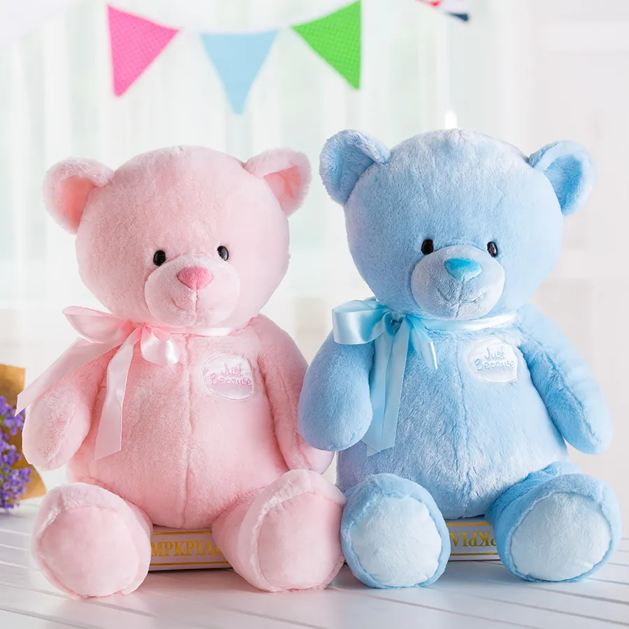 Kawaii Soft Stuffed Plush Toy for Kids Children Baby Gifts My 1st Teddy Pink / Blue Teddy Bear, 70CM -- Large