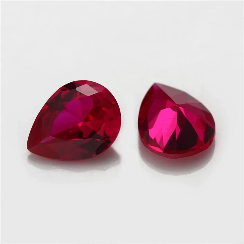 Size 3x5mm~13x18mm Pear Shape Synthetic Corundum Gems For Jewelry Making 5# 3# 8# Color