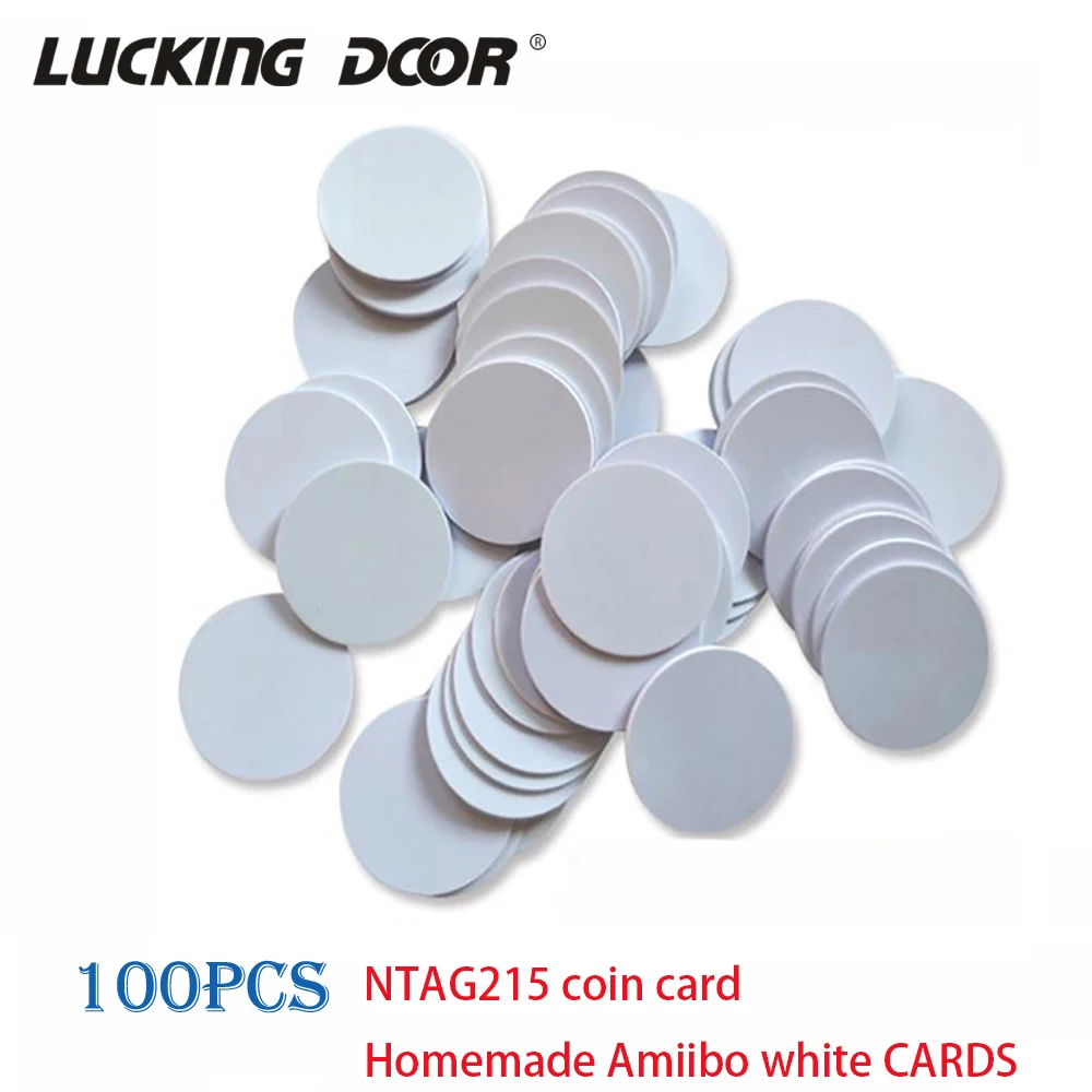 100pc NFC Ntag215 Coin Card Tag Key 13.56Mhz NTAG 215 Universal Label RFID Ultralight Tag Label nfc tag