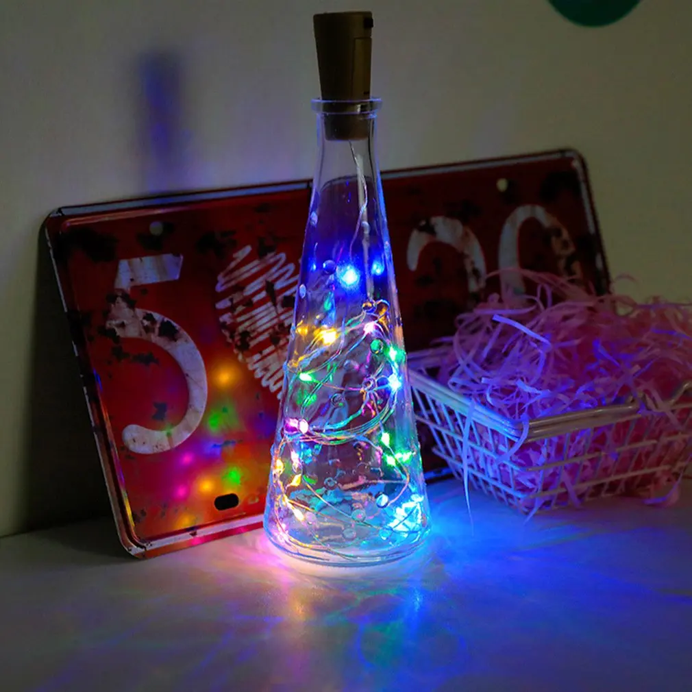 LEDワインボトルコルク,銅線チェーン,屋内および屋外の装飾用の妖精ランプ