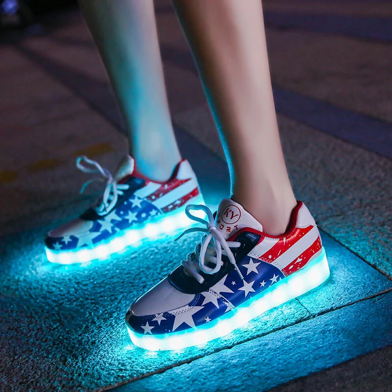 Nice Pop Usb Rechargeable Luminous Sneakers With Lights For Women Men  LED Shoes With Lighted Up Sole Adults Lady