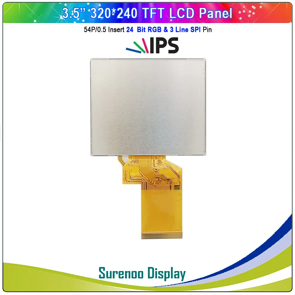 3.5 "Inch 320*240 24_Bit RGB & 3-Line Serial SPI TFT LCD Modul Tampilan Layar dengan sentuh Resistif Panel