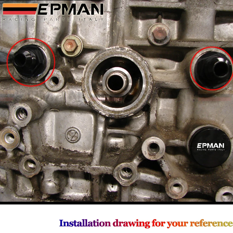 EPMAN REAR BLOCK BREATHER FITTINGS & PLUG FOR HONDA ACURA B16 B18 M28 TO 10AN EP-FGFT001