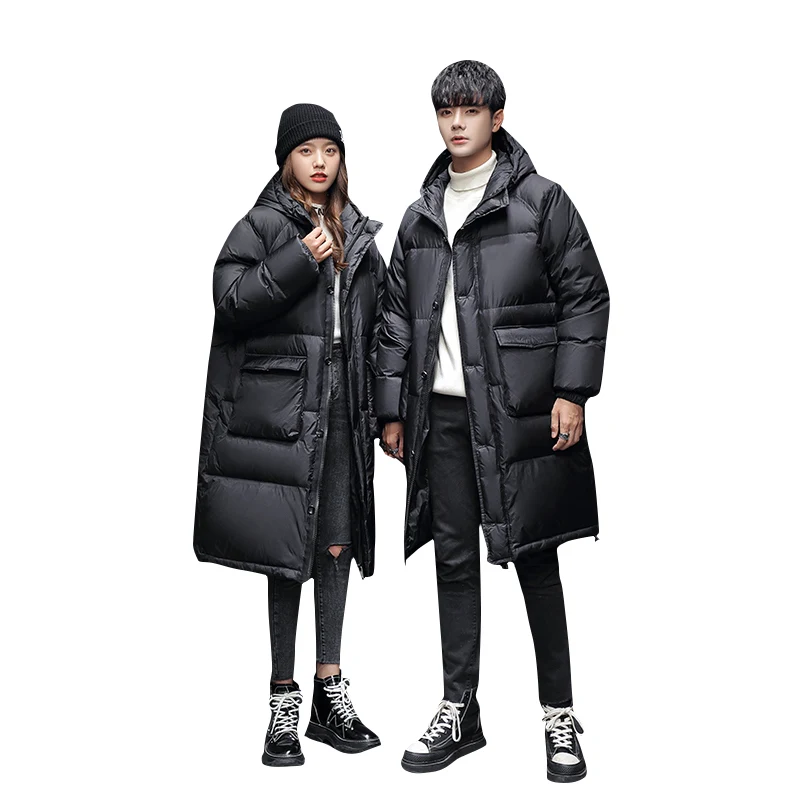 White duck down down jacket for men 2023 new long working for young lovers winter coat thickened extremely cold windbreak