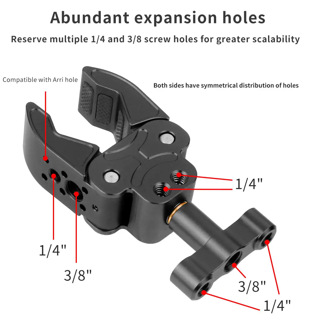 Super Clamp Gelenk arm Krabben klaue c Typ Fotografie Blitzlicht Kamera Stativ Ein beins tativ halter Monitor Verlängerung sclip – Detail 3