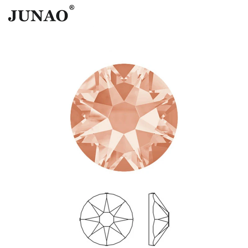 JUNAO 16 Cut Facets SS10 SS16 SS20 SS30 Top Quality 2088 Glass Flatback Rhinestone Non Hot Fix AB Crystal Stone Nail Strass Gems