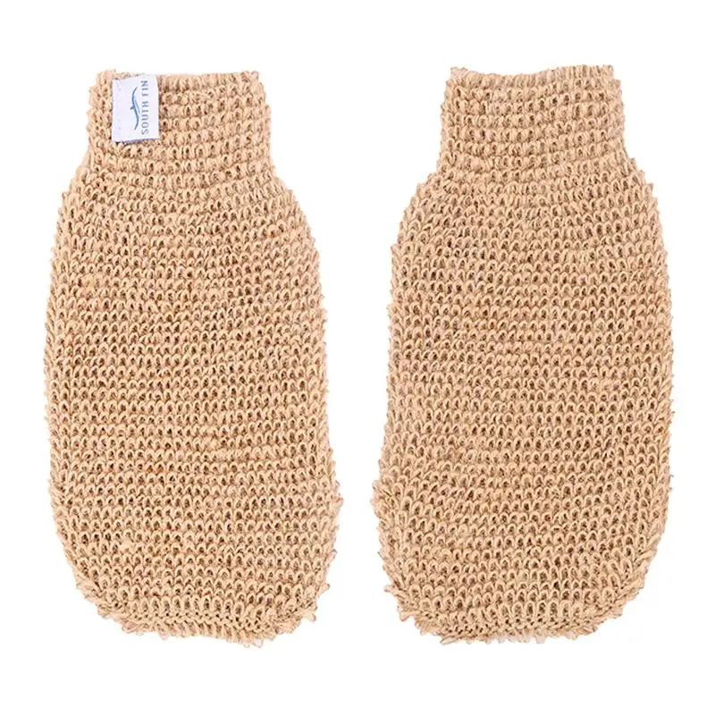 2pcs Ramie Jute Bath Scrub Gloves Bath Shower Sauna Scrubber Gloves Shower Scrubber Body Exfoliating Belt Bathing Supplies