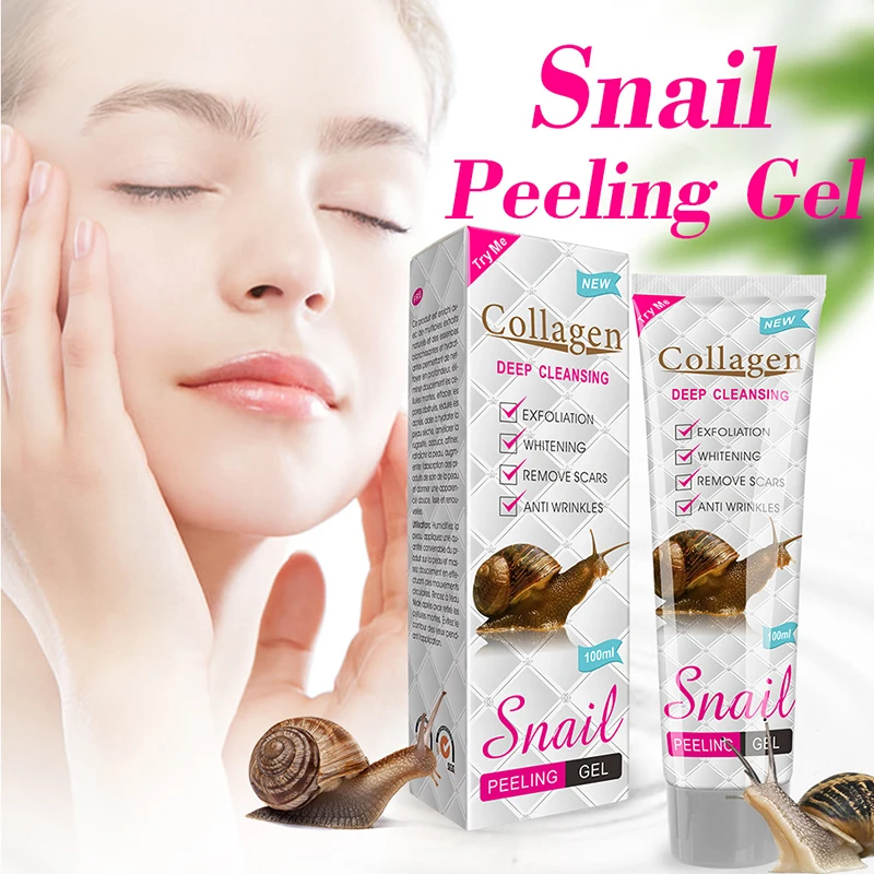 Gel exexexpecant au collagène d\'escargot, nettoyage doux des pores, peeling du visage, fréquence jetable, hydratant pour la peau, soins de la peau,