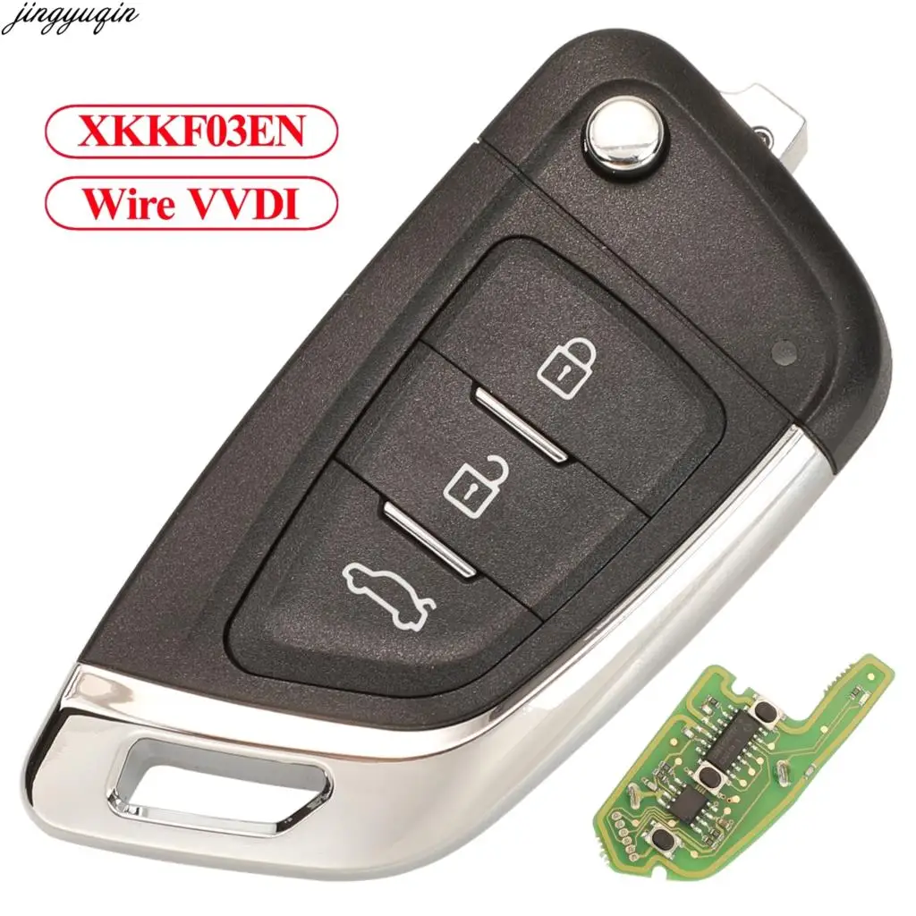 

Jingyuqin 5pcs VVDI Wire Remote Control Car Key For Xhorse VVDI2 Mini Key Tool Fit BMW Knife Shape XKKF03EN 3 Buttons Fob