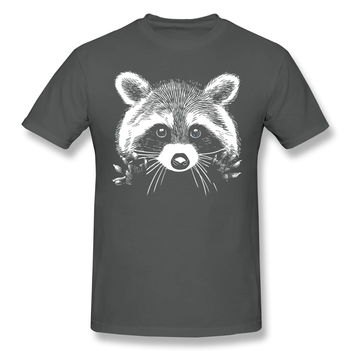 The Americans T-Shirts for Men Little Raccoon Buddy Funny Crewneck Cotton T Shirt