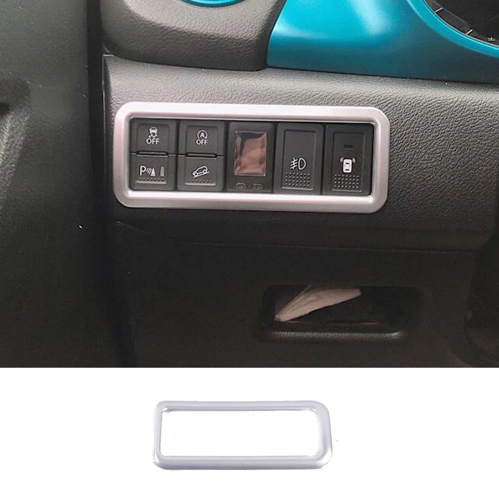 For Suzuki Vitara 2016 2017 2018 2019 2020 Car Styling ABS Matte Cover Front Fog Light Switch Button Trim Frame Lamp Panel 1PCs