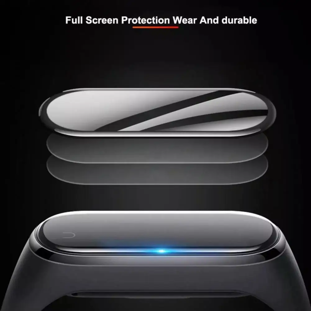 2Pcs Screen Protector High Screen Sensitivity Soft Transparent Full Cover Watch Protective Film for Mi Band 4/5/6