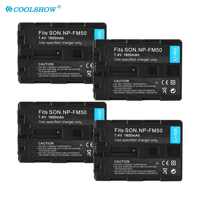 NP-FM50 NP FM50 Camera Battery 1800mah for Sony DCR-PC101 A100 Series DSLR-A100 MVC-CD200 FM55H FM30 FM51  NPFM50 Batteries