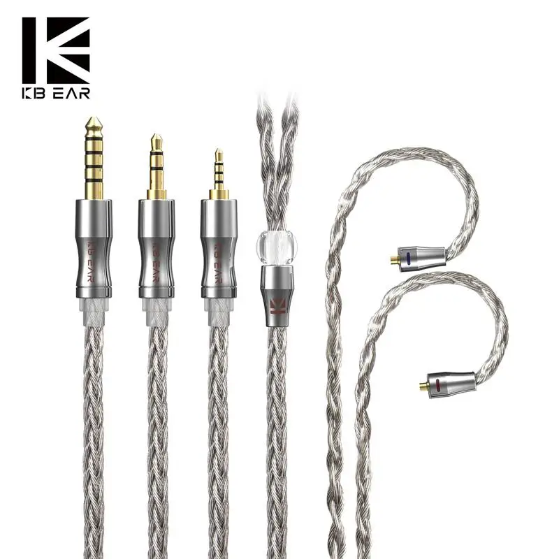 

KBEAR Wide 8 Core Graphene Single Crystal Copper Plated with Silver Cable with MMCX/2PIN Connector Use for BLON BL03 KBEAR KB04