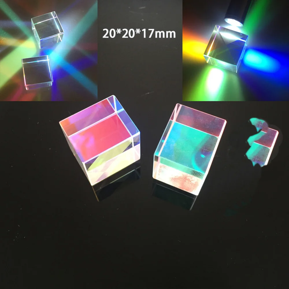 1pcs 20*20*17mm Fotografia Creativa di Arcobaleno di Vetro con la Luce del Cubo di Colore Splitting Prisma