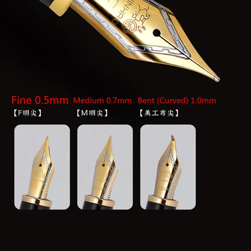 Luxury Gold Leopard Jinhao Fountain Pen High Quality Heavy  Calligraphy Pen 0.7mm Nib Stationery Office Supplies Business Gift