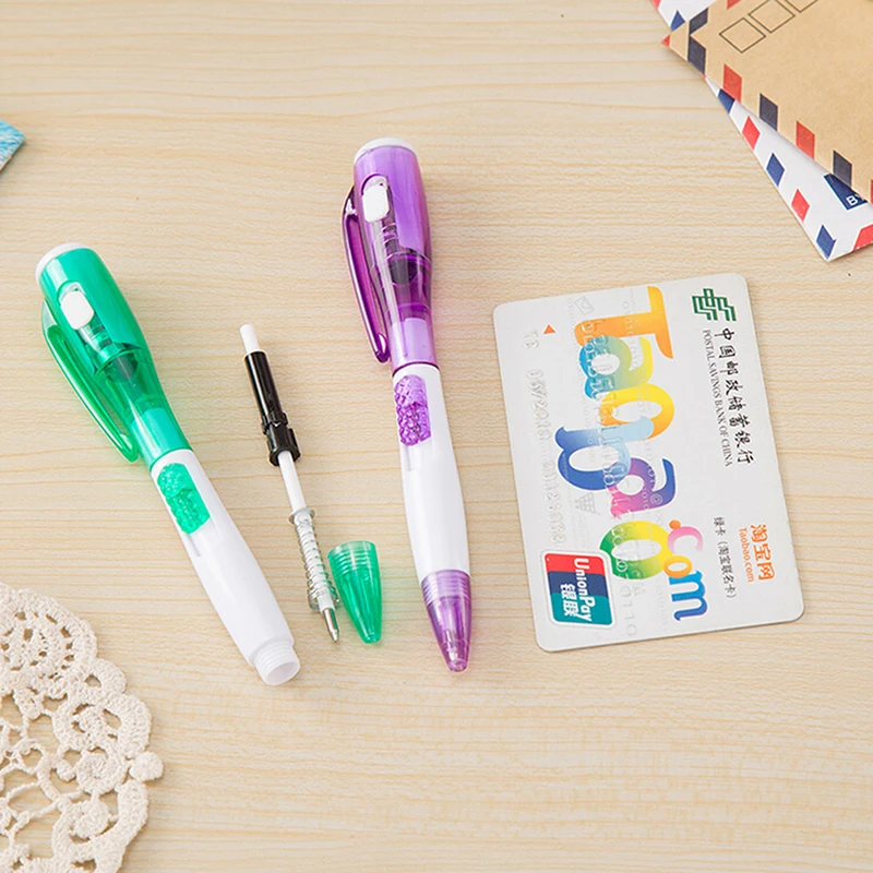 قلم حبر جاف مع ضوء LED ، أداة مكتبية إبداعية ، ملاحظات حبل ، هدية للطلاب والأطفال