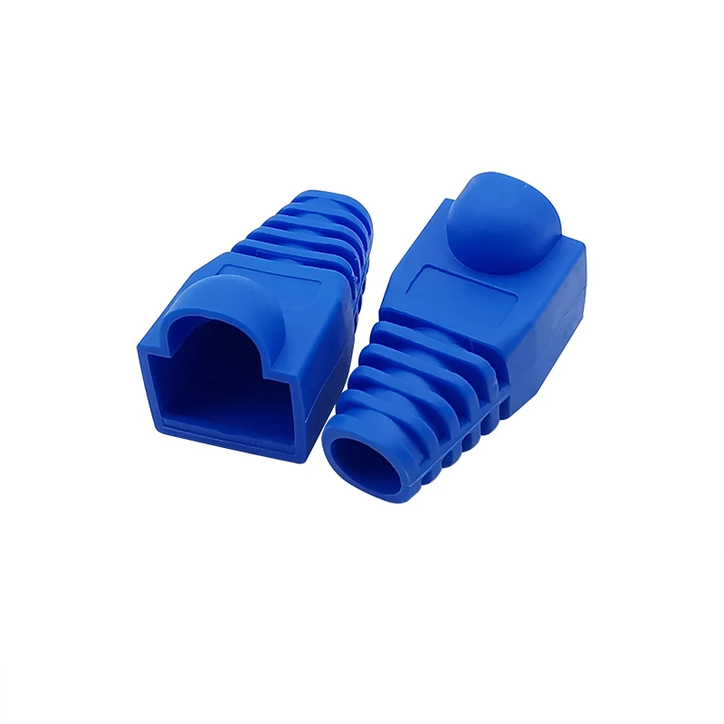 50/100Pcs RJ45 Adapter Caps Ethernet Network Cable Plug Connectors Cover CAT5e CAT6 RJ45 Boots Sheath Blue Grey