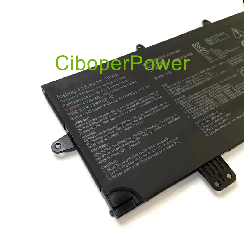 Laptop Battery C41N1804 15.4V/70Wh For Pro 14 UX450 UX450FD UX480 UX480FD 0B200-02980100 Notbook