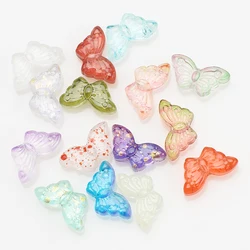 50Pcs Mutil Gradient Color Crystal Butterfly Pendants 8x15mm DIY Glass Beads Wing shape For Jewelry Making Earings Accessories