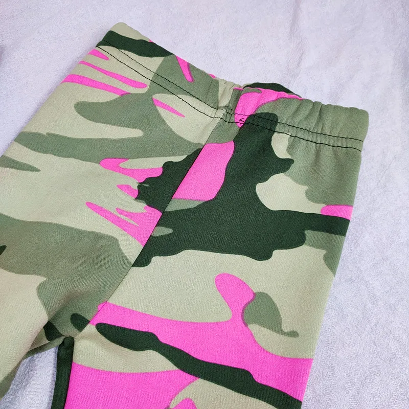 Autumn Spring Thin Fleece Kids Boys Pants Camouflage Print Floral Children\'s Girls Leggings