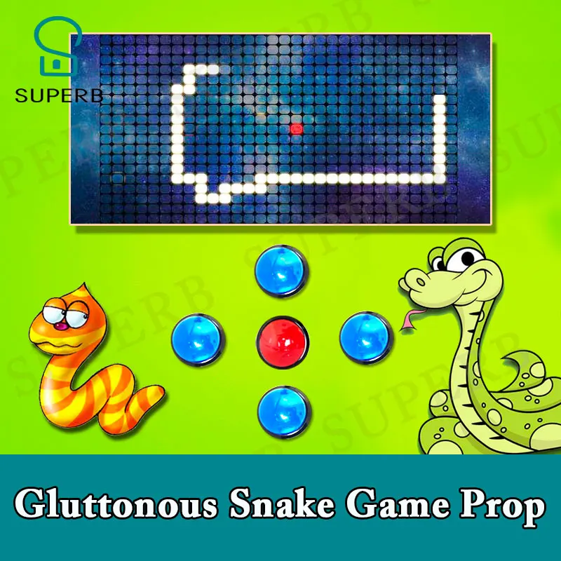 

Superb escape room prop Gluttonous snake game prop eat all the food on the panel to unlock real life game charmber prop