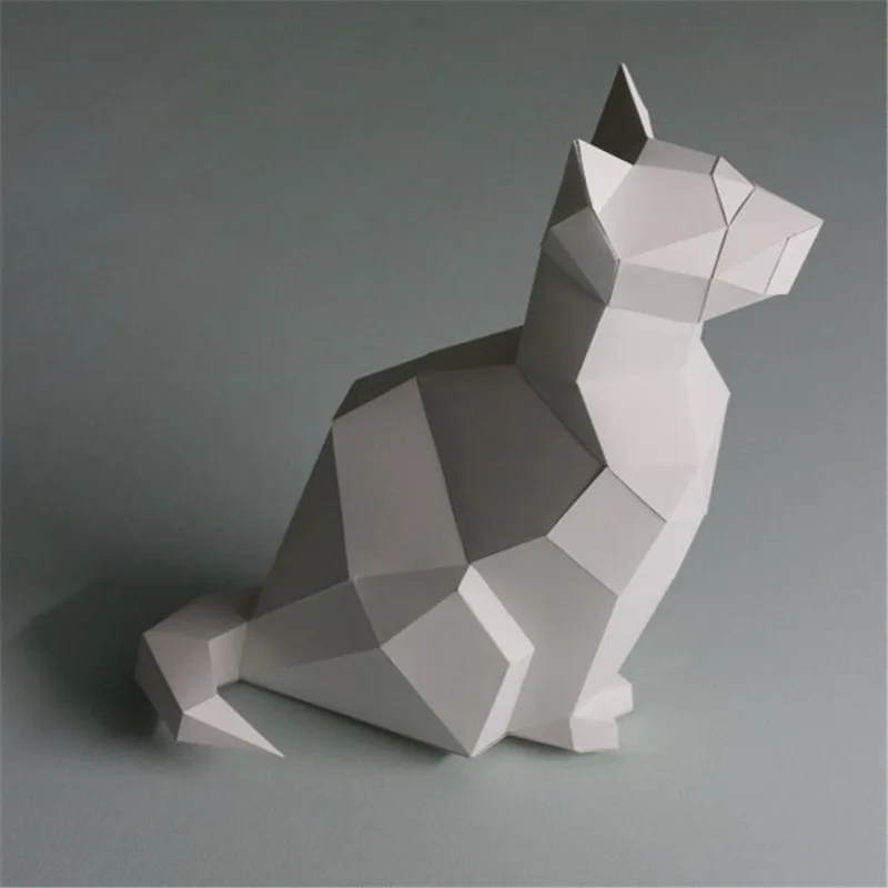 

Sitting Cat 3D Paper Model DIY Manual Creative Home Decorations Wall Decor Hand Made Cute Animal Paper Craft Gift Puzzles Toys