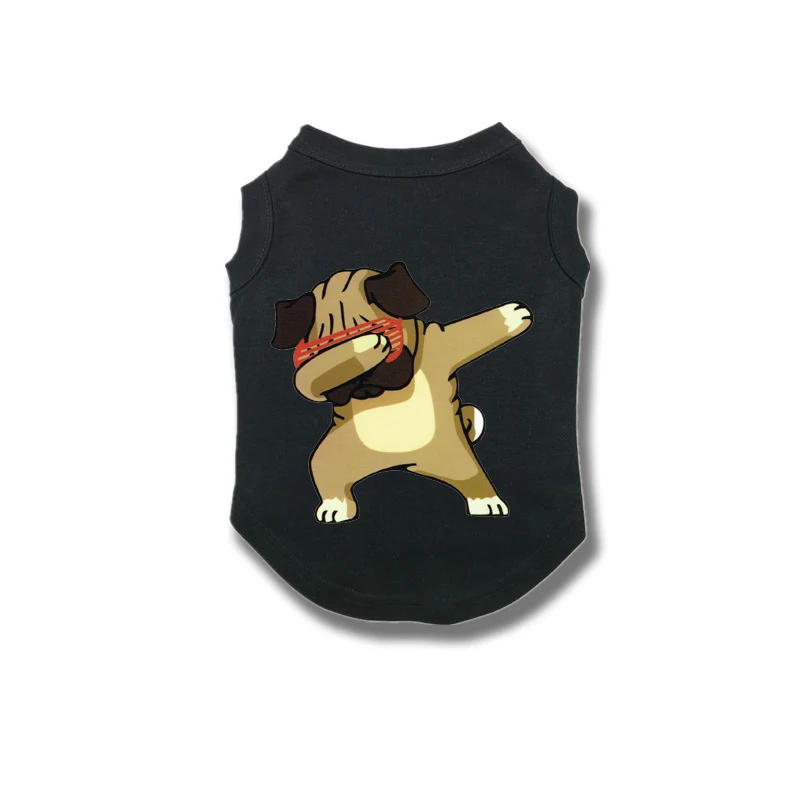 New Dog Clothes For Pet Letter Print Cartoon Animal For Small Medium Pets Cat Dog Shirt T-shirt Vest Pet Puppy French Bulldog