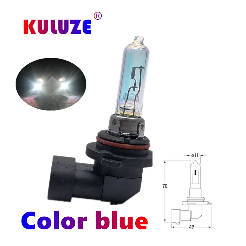 KULUZE 2 Pcs HIR2LL 9012 12V55W Rainbow Blue Plasma PX22d Car Quartz Halogen Bulb Fog Lamp Automobile Headlamp