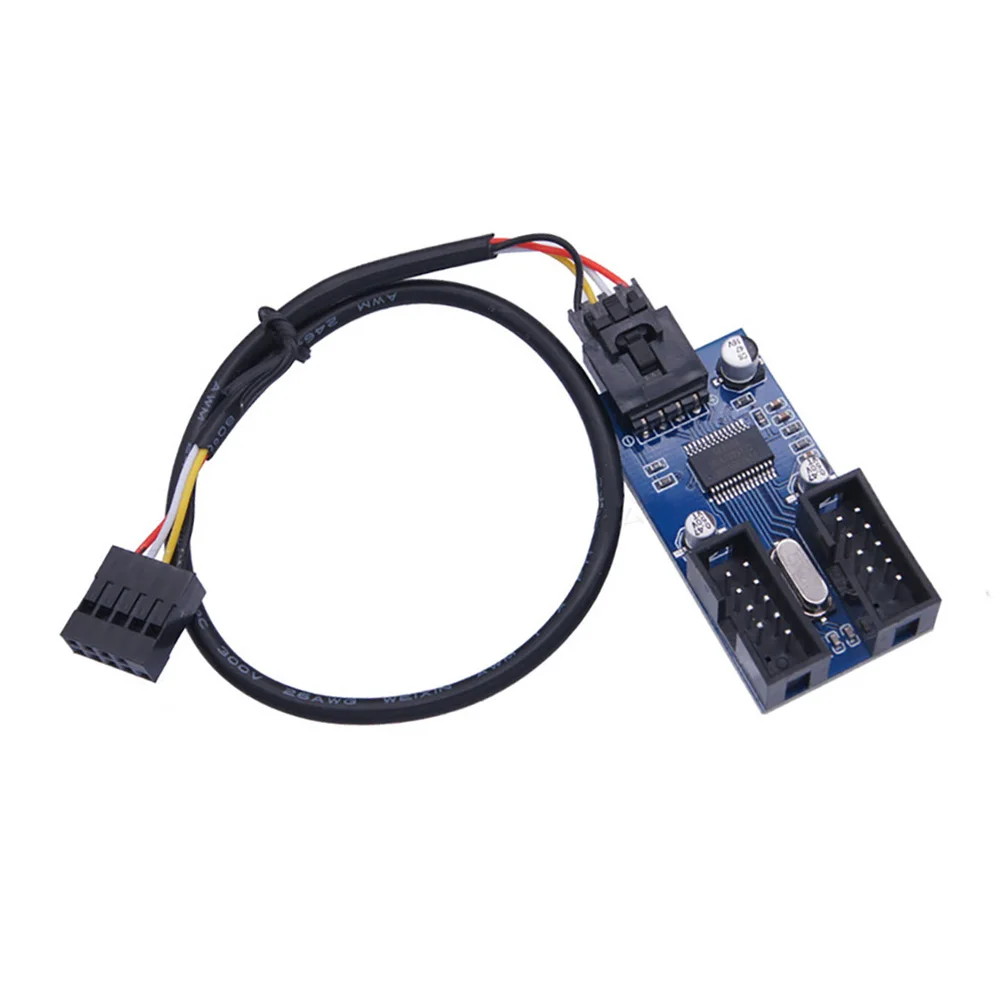 OULLX – adaptateur de câble d'extension 1 à 2 pour carte mère, Interface USB 9 broches 1 à 4 connecteurs HUB