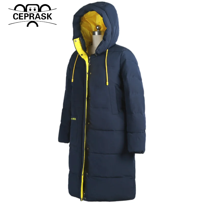 CEPRASK 2023 New Winter Quilted Coat Women Parkas Clothing 6XL Hooded Fashion Warm Female Jacket European Long Outerwear