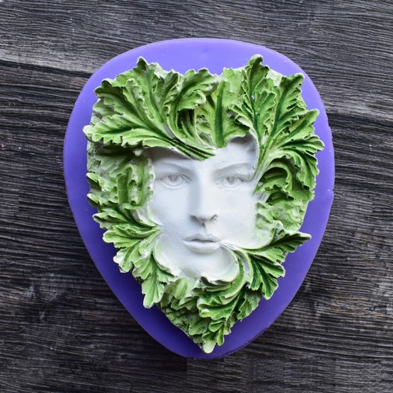 

Girl Leaf Face Silicone Cake Soap Mold Rattan Fairy Face Epoxy Resin Molds 85LF