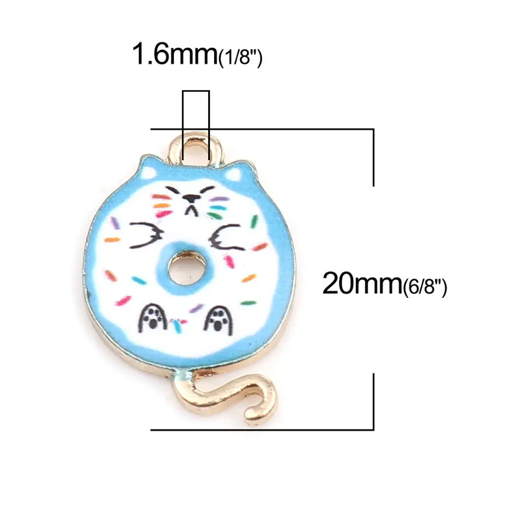 10pcs Fashion Cartoon Charms Cute Cat Animal Gold Color Pendants DIY Making Earrings Necklace Women Party Jewelry 20mm x 13mm