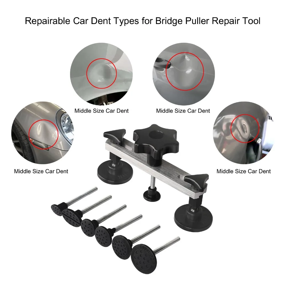 PDR Tools Paintless Dent Repair Removal Rods LED Lamp Reflector Board Puller Lifter Reverse Hammer PDR Push Rods Crowbar Kit
