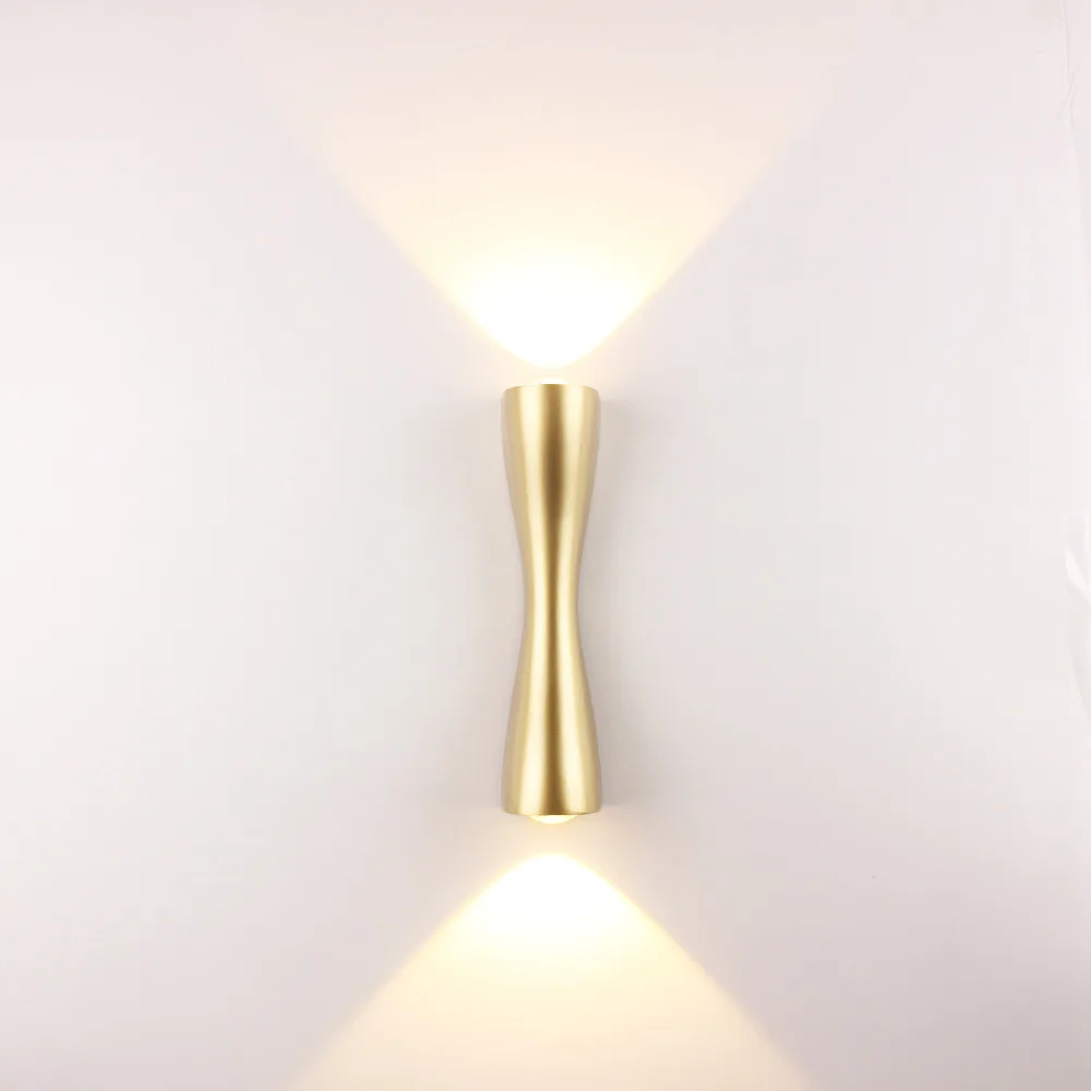 Creative small waist LED outdoor waterproof wall light golden AC85-265V upper and lower lights corridor aisle lights