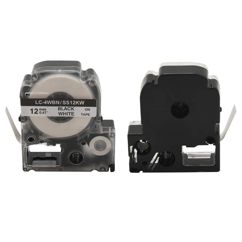 5 حزمة استبدال LK-4WBN LC-4WBN9(SS12KW) تسمية الأشرطة لإبسون LabelWorks LW300 LW400 LW500 LW700 أسود على أبيض 1/2 بوصة X 26.2