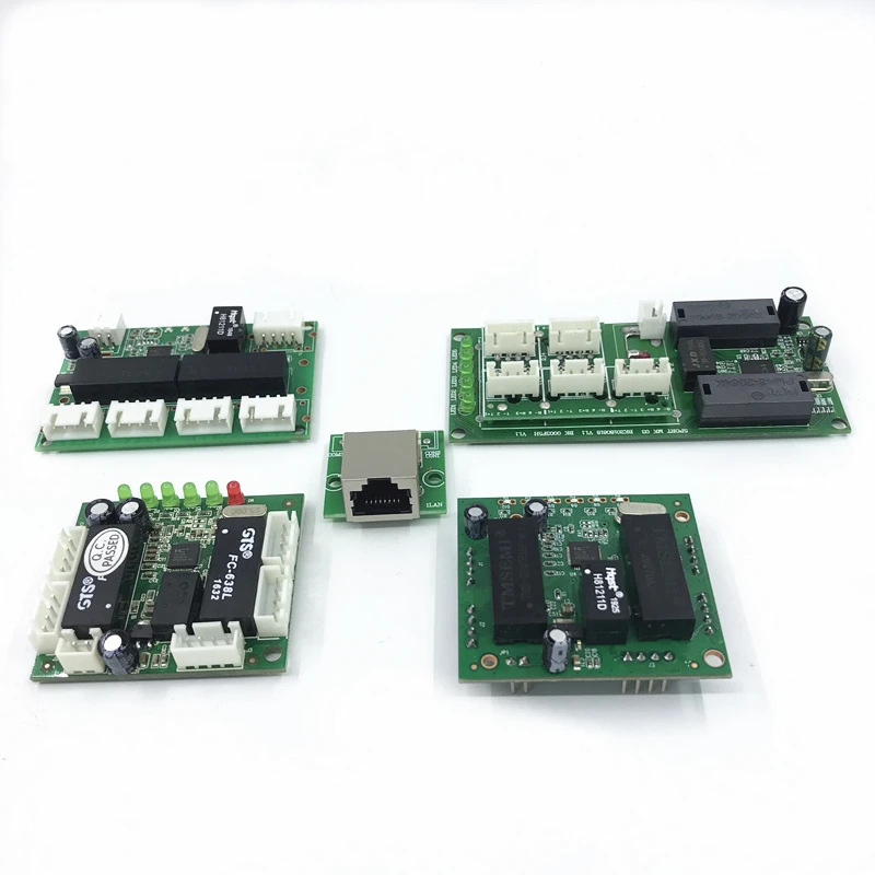 Circuit imprimé de commutateur ethernet 100Mbps pour module 10/100mbps, carte PCBA 5 broches, carte mère OEM, commutateur ethernet 5 ports 5V ~ 12V