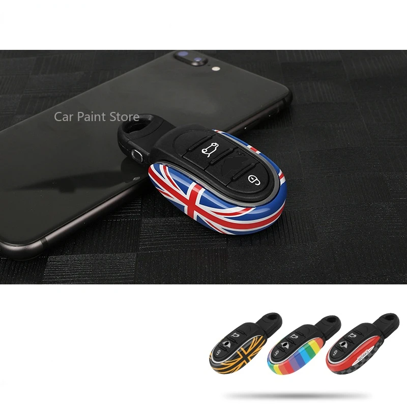 Estilo do carro liga chave caso capa corrente união jack para bmw mini cooper jcw f54 f55 f56 f57 f60 clubman countryman acessórios do carro