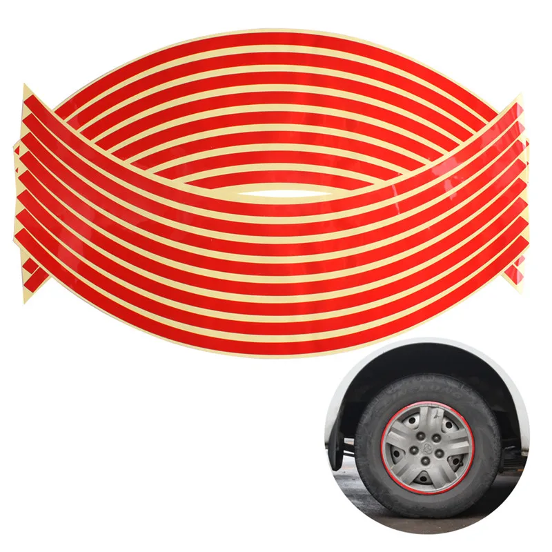 16Pcs Motorcycle Wheel Stickers Reflective Strips 12in Waterproof Rim Stripe Tape Scooter Bike Tire Decoration for honda dio