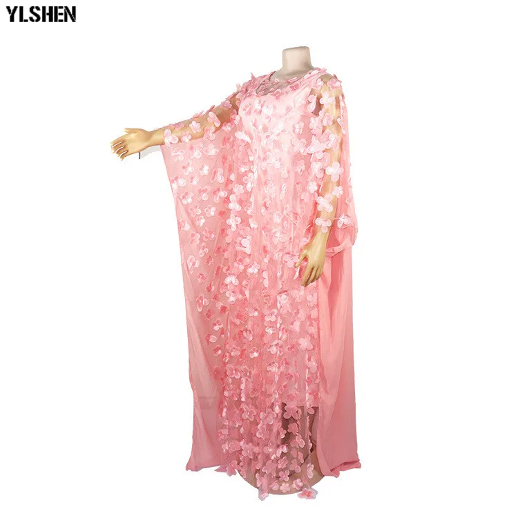 African Dresses for Women 2019 New Style African Clothes Bazin Fashion Lace Floral Boubou Robe Africain Dashiki Party Long Dress